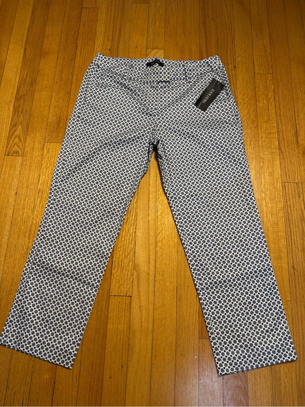 NWT Darjoni Geometric Print Ankle Pants Size 10 Office Professional Business